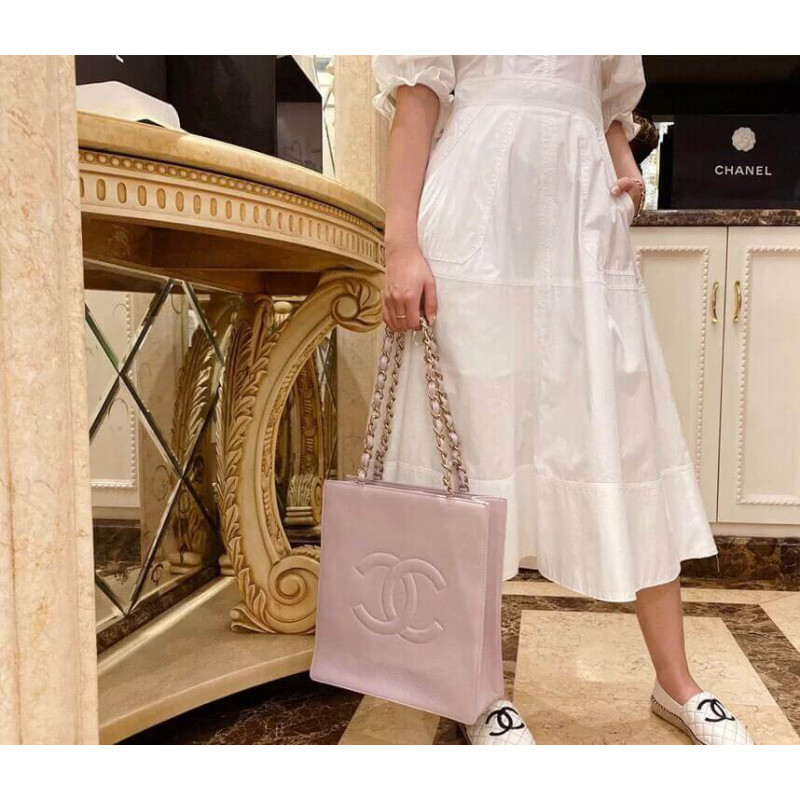 Replica Chanel Shiny Aged Calfskin Shopping Bag As1945