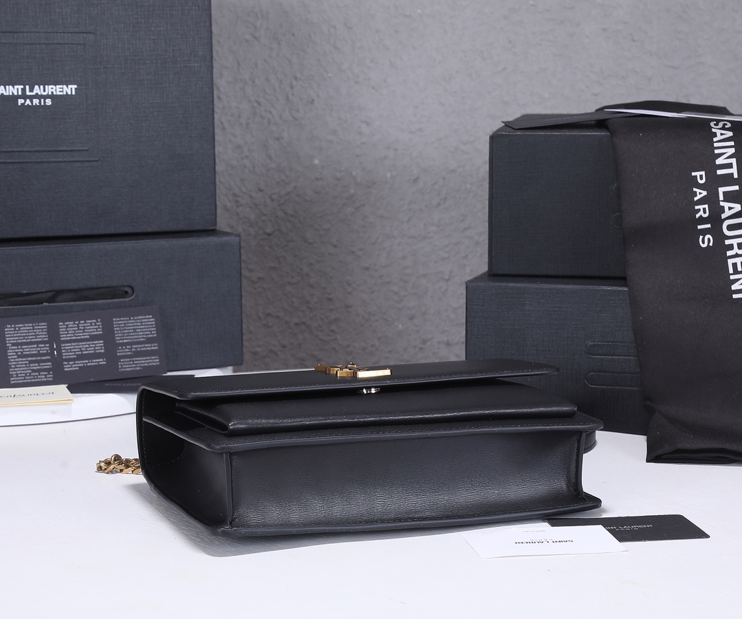 Replica Ysl Sunset Medium Top Handle Bag- Black/Beige