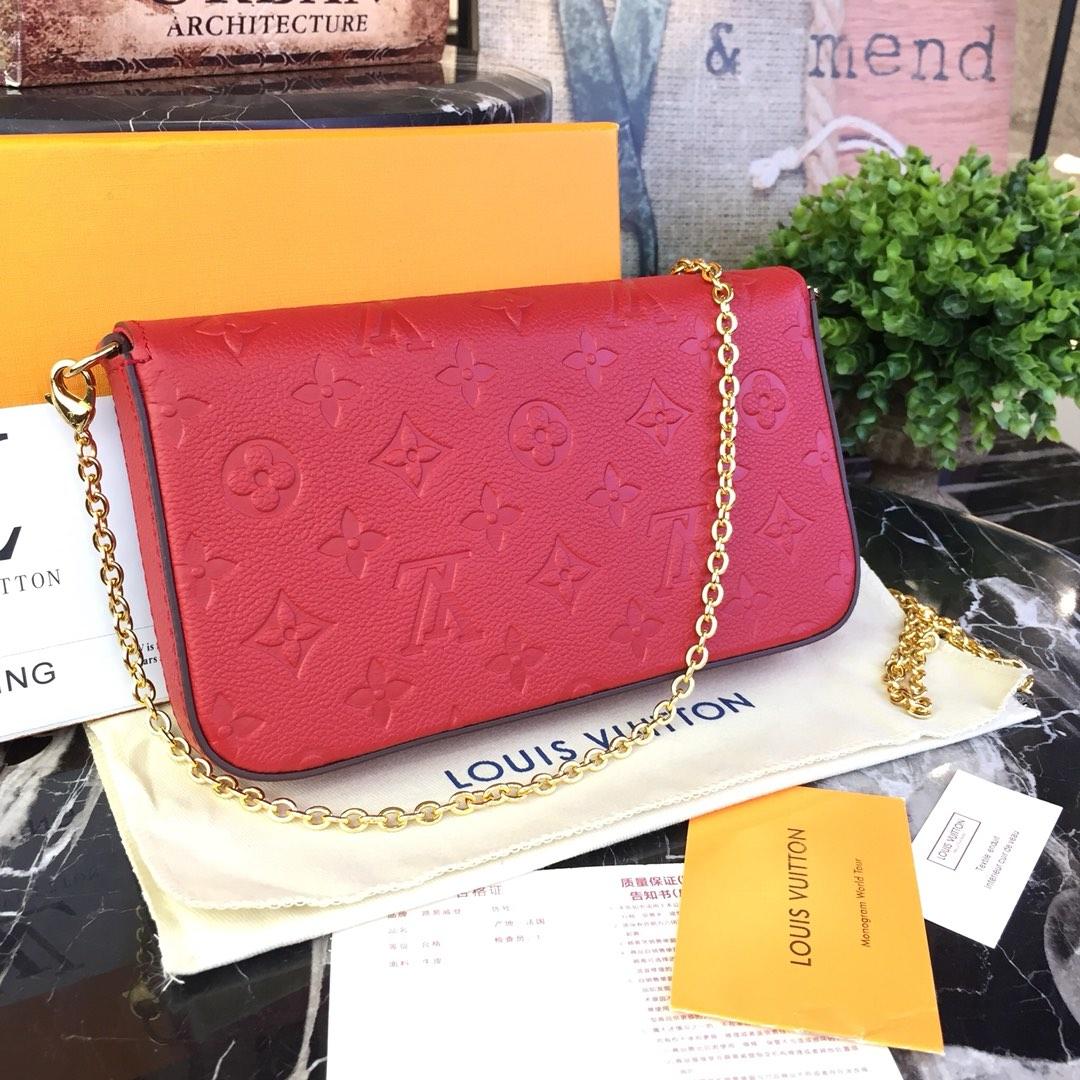 Replica Louis Vuitton Felicie Pochette Black/Blue/Red