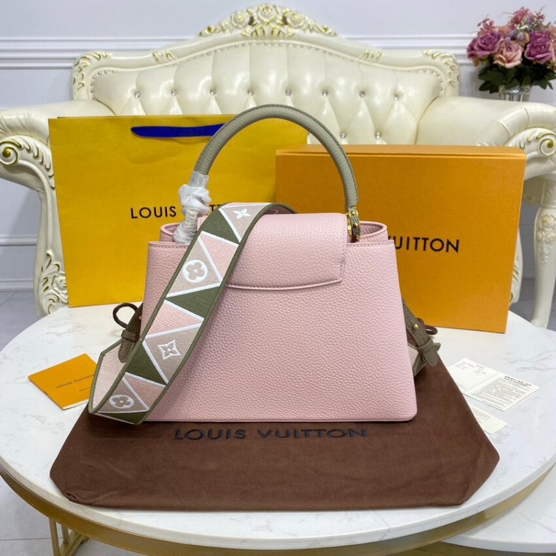 Replica Louis Vuitton Capucines Mm M59020 Rose/Beige