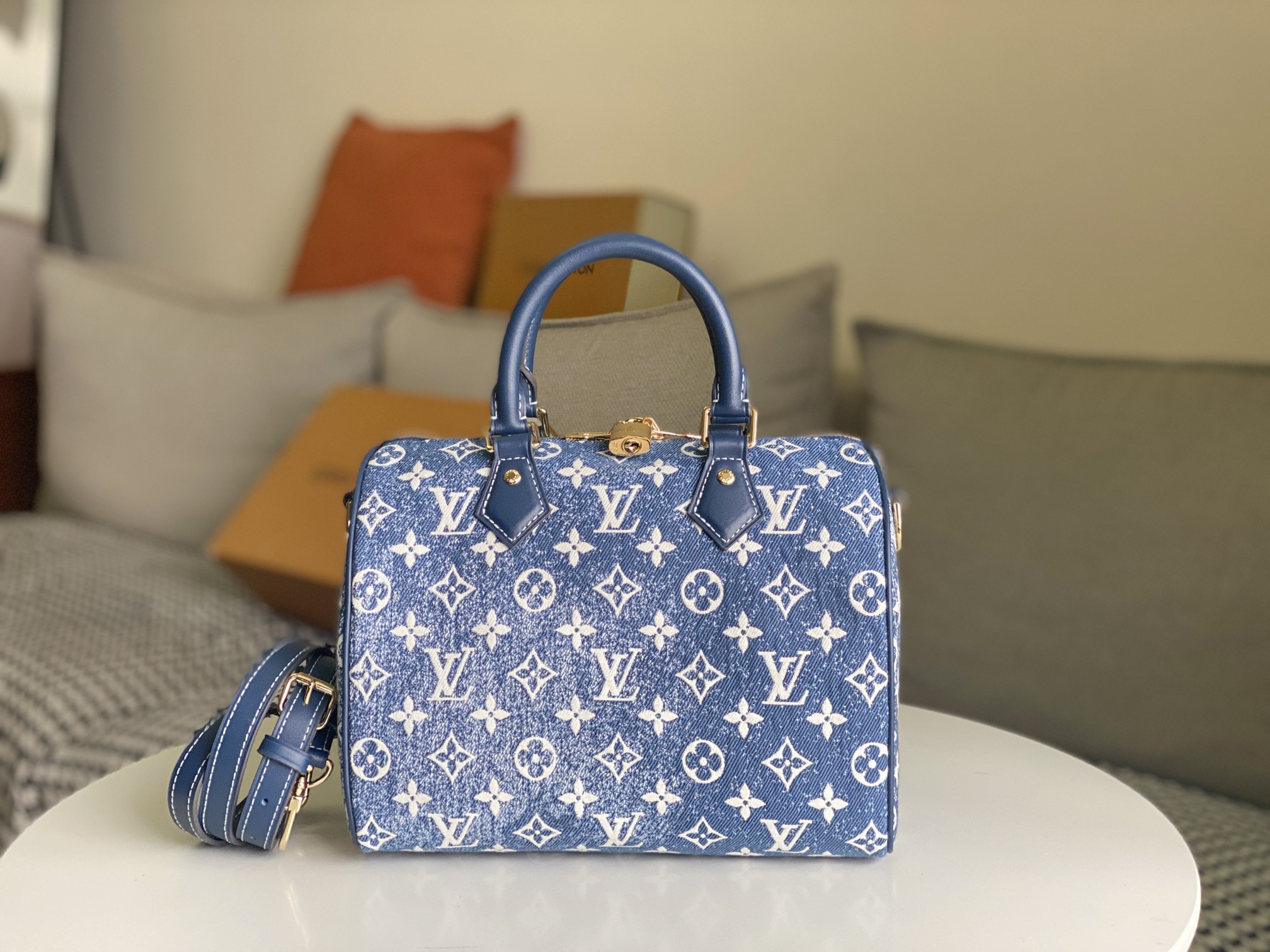 Replica Louis Vuitton Denim Speedy Bandouliere 25 Handbag