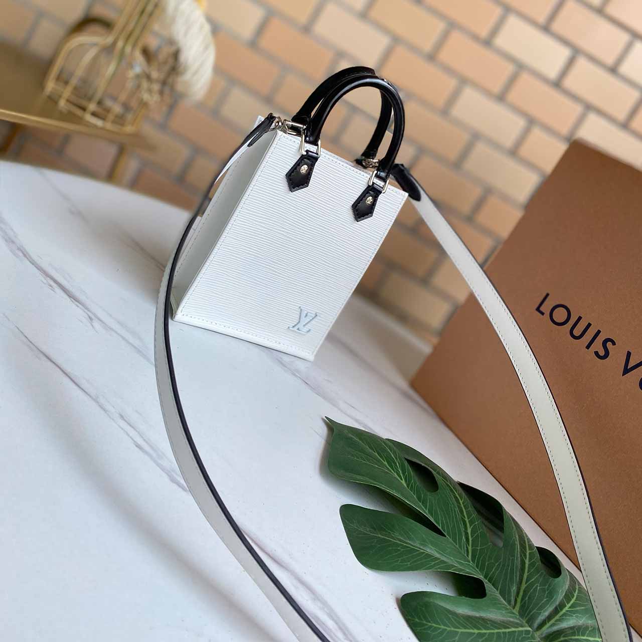 Replica Louis Vuitton Petit Sac Plat M69441 Black/White/Pink