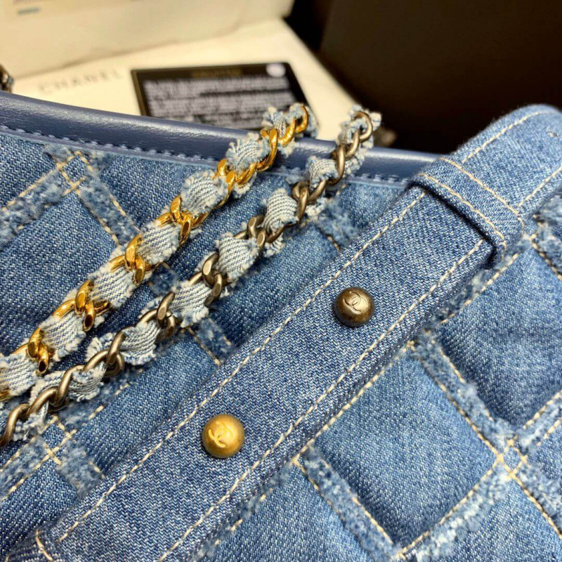 Replica Chanel Gabrielle Small Hobo Bag Denim Calfskin A91810