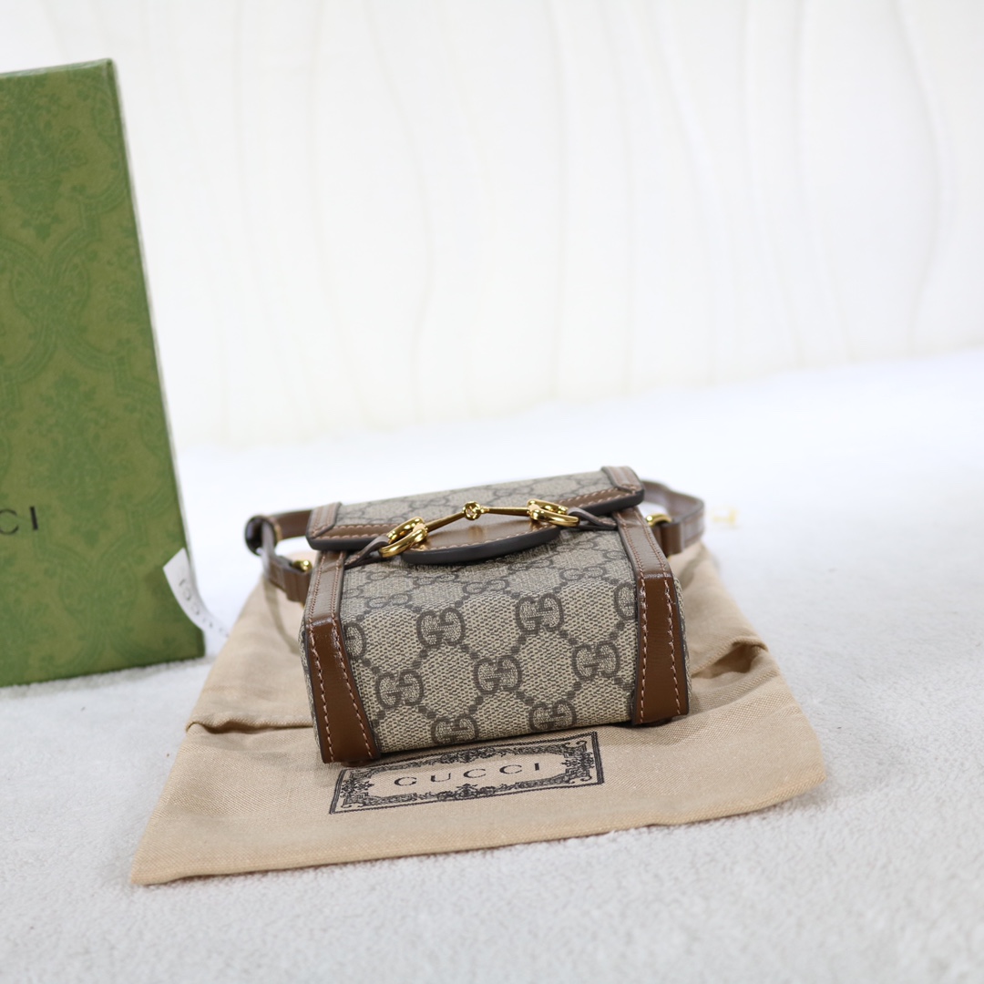 Replica Gucci Horsebit 1955 Mini Bag Monogram Canvas