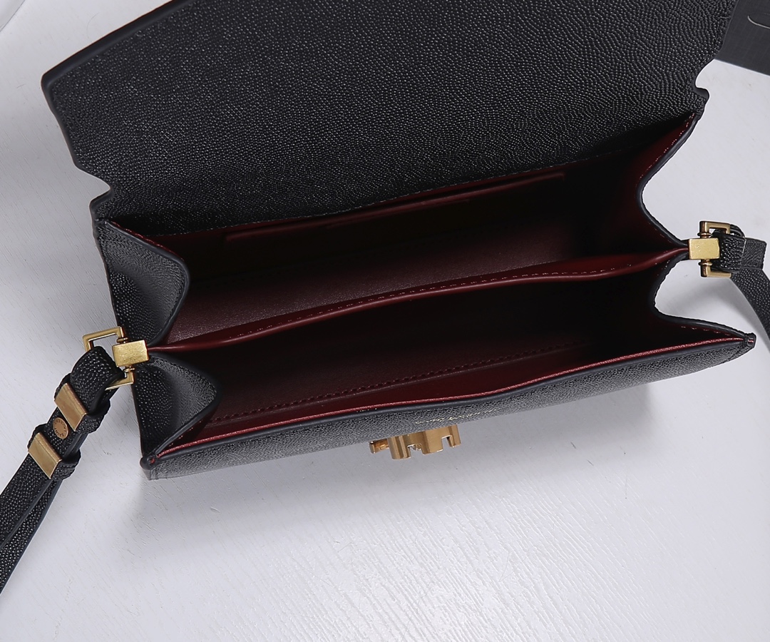 Replica Ysl Cassandra Grain De Poudre Leather Mini Top Handle Bag