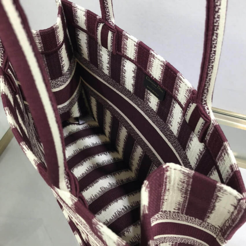 Replica Dior Small Book Tote D-Stripes Embroidery M1296