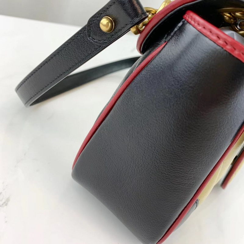 Replica Gucci Gg Marmont Small Shoulder Bag 443497 Beige/Black