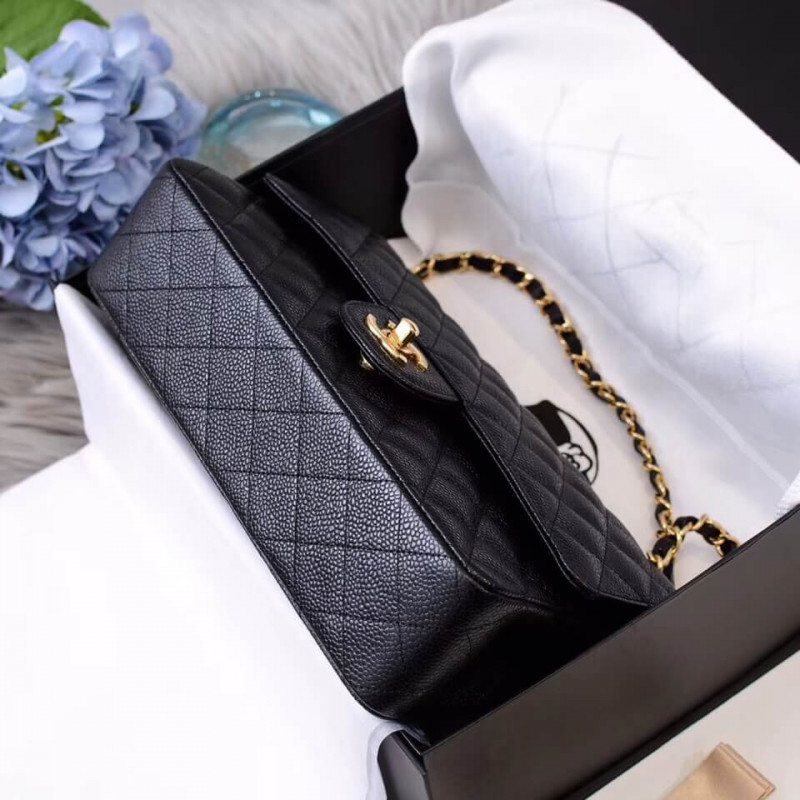Replica Chanel Caviar Calfskin Classic Flap Bag A01112 Black