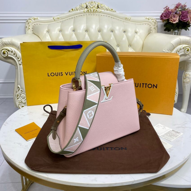 Replica Louis Vuitton Capucines Mm M59020 Rose/Beige