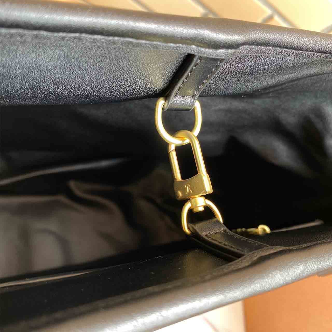 Replica Louis Vuitton Neverfull Mm Monogram Empreinte Leather M45685 Black/Beige/Blue