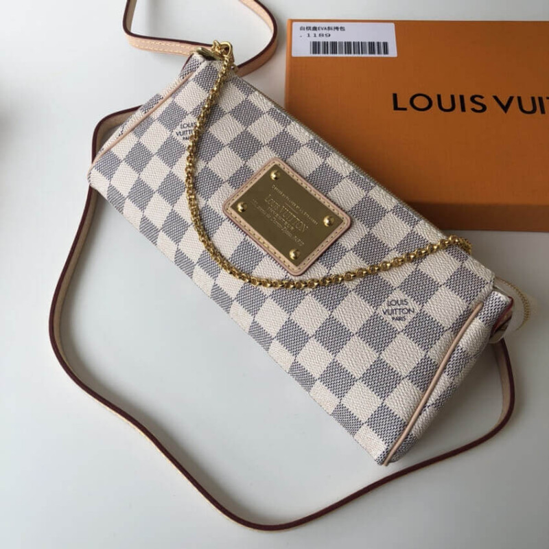 Replica Louis Vuitton Damier Azur Canvas Eva Clutch N55214