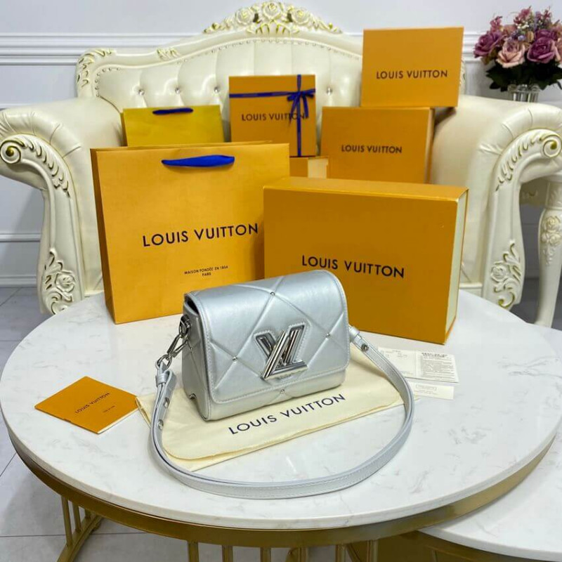 Replica Louis Vuitton Sheepskin Leather Twist Pm M59031 Argent