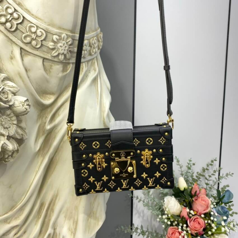 Replica Louis Vuitton Petite Malle Monogram Metal Bag M57817