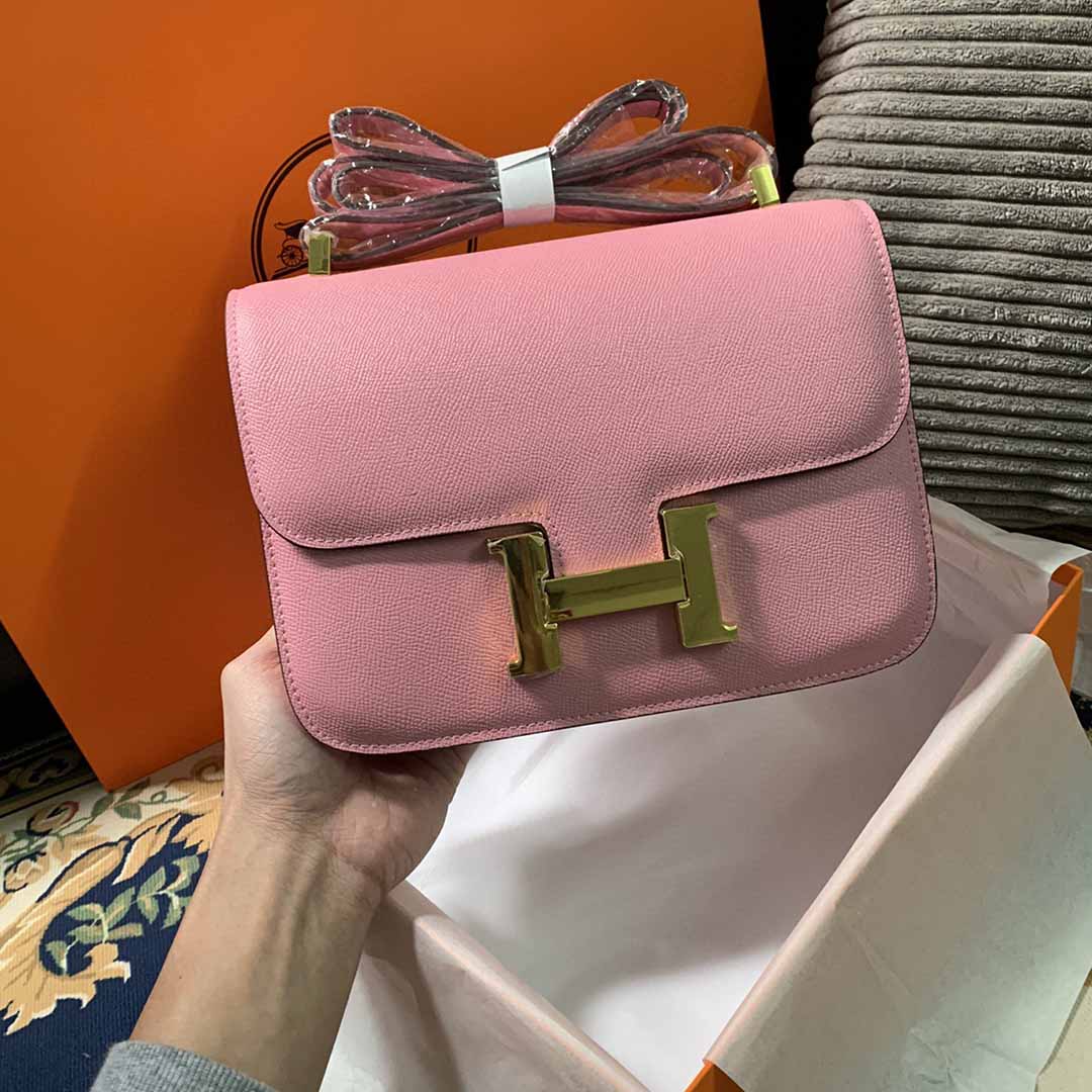 Replica Hermes Aaa-Constance Handbag 24Cm 19Cm Black/White/Pink