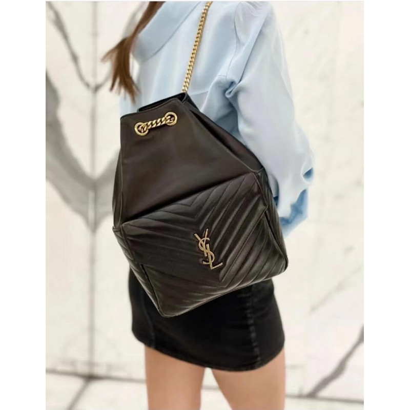 Replica Ysl Saint Laurent Joe Backpack 672609 In Black Lambskin