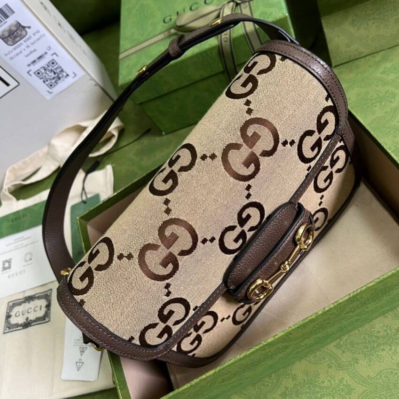 Replica Gucci Horsebit 1955 Shoulder Bag With Jumbo Gg 602204