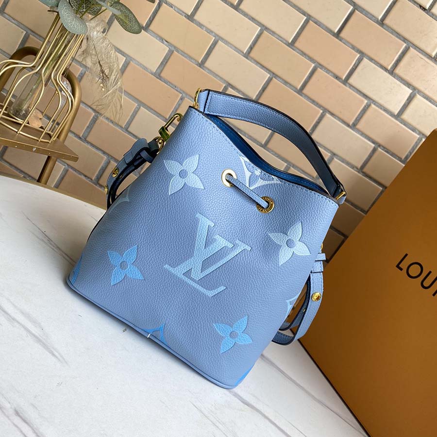Replica Louis Vuitton Neonoe Bb Bucket Bag Blue/Beige/Pink