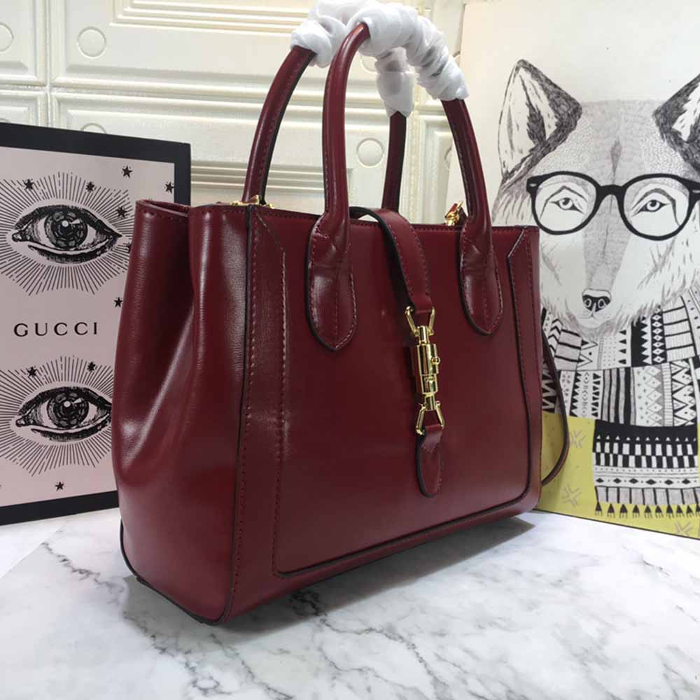 Replica Gucci Jackie 1961 Large Tote Bag 649015 Red/Black/Grey
