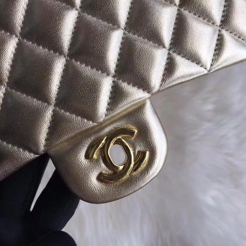 Replica Chanel 1112 Gold Medium Size 2.55 Lambskin Leather Flap Bag