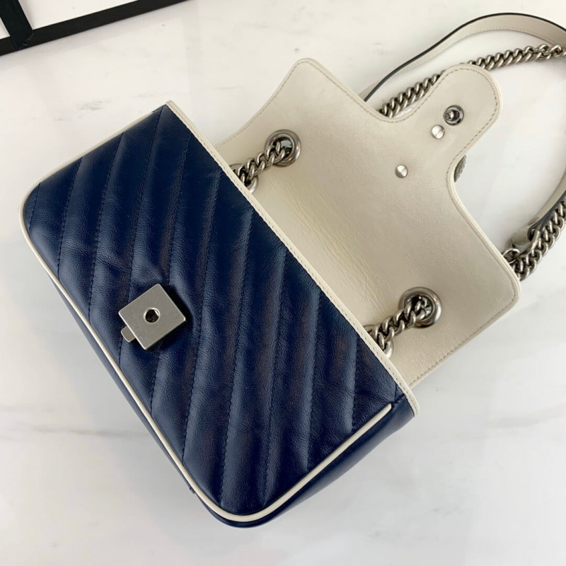 Replica Gucci Gg Marmont Matelasse Mini Bag 446744 Blue