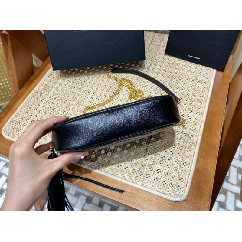 Replica Ysl Saint Laurent Lou Mini Camera Bag 585040 In Grain Leather Black