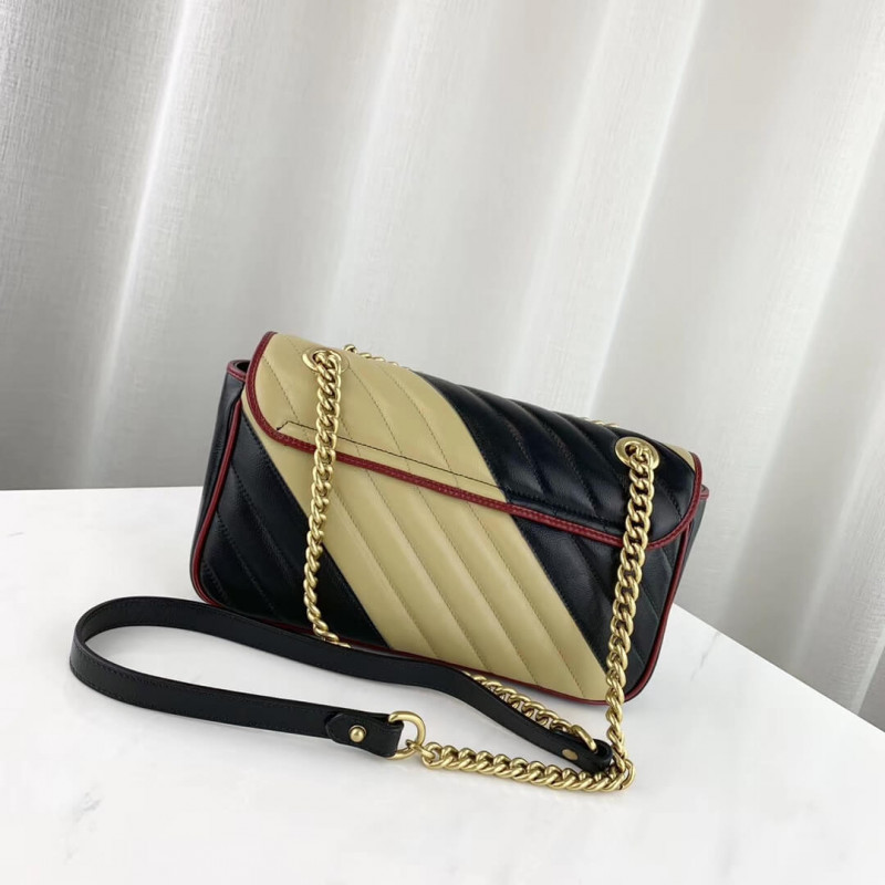 Replica Gucci Gg Marmont Small Shoulder Bag 443497 Beige/Black