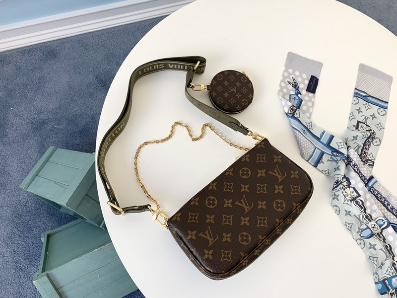 Replica Louis Vuitton Multi Pochette Accessoires-M44813 Green/Pink/Blue