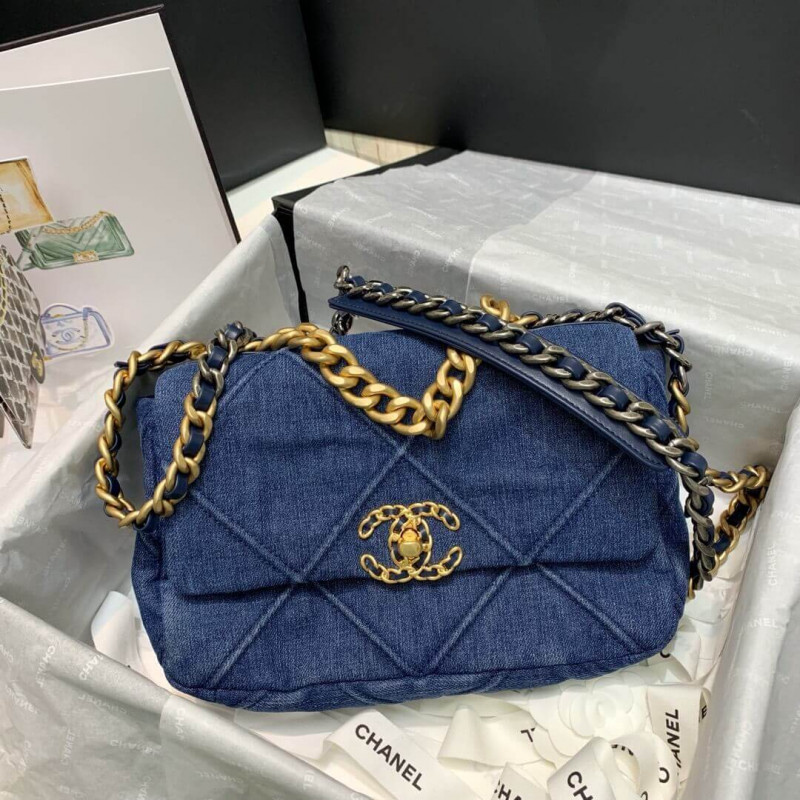Replica Chanel 19 Small Flap Bag As1160 Denim