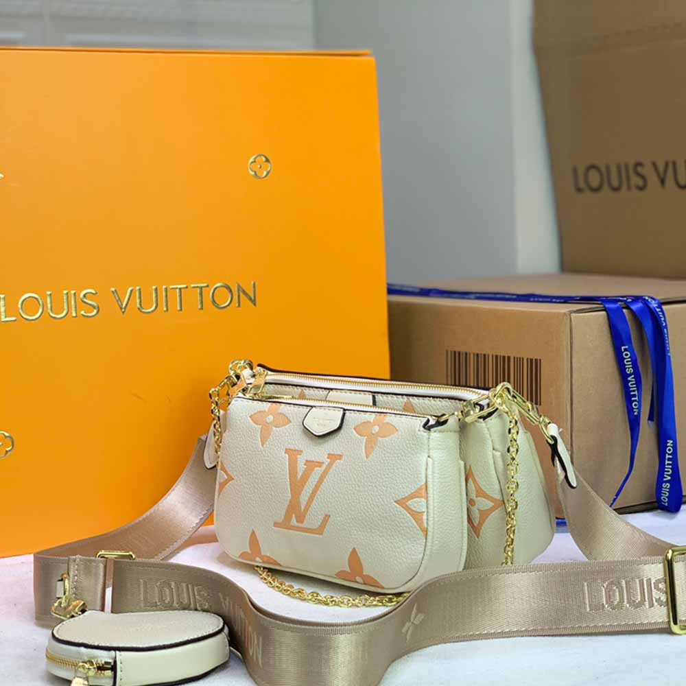 Replica Louis Vuitton Multi Pochette Accessoires-M44823 Pink/Blue/Beige