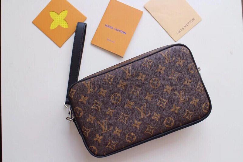 Replica Louis Vuitton Kasai Clutch Black/Brown