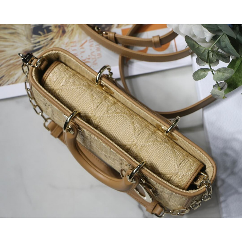 Replica Christian Dior Lady D-Joy Bag Natural Cannage Raffia M05400