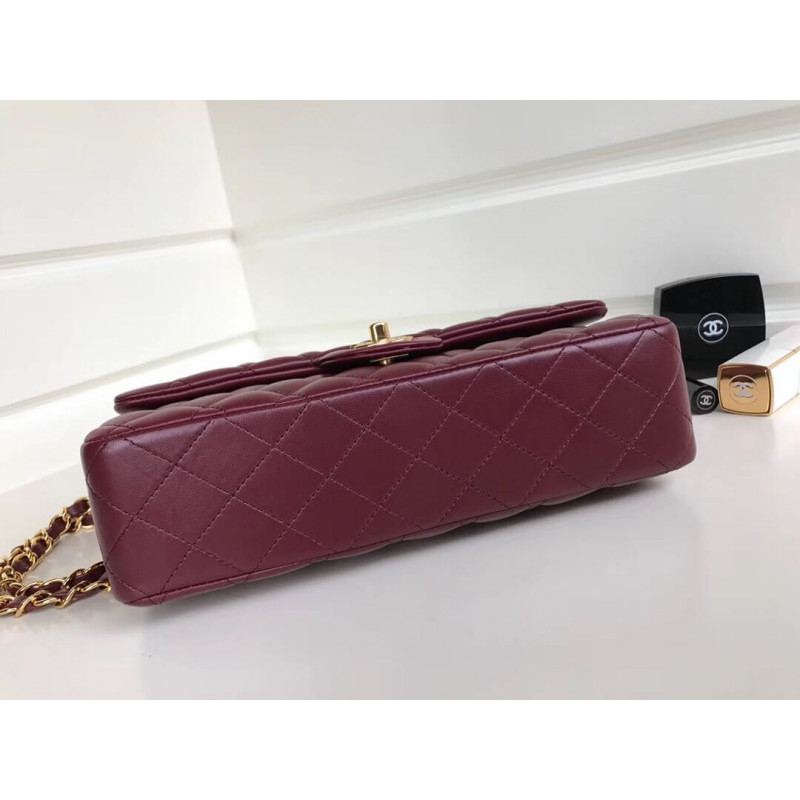 Replica Chanel 1112 Burgundy Medium Size 2.55 Lambskin Leather Flap Bag