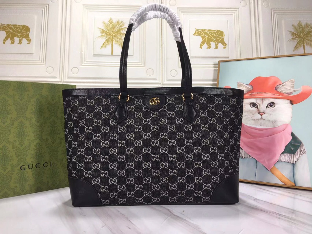 Replica Gucci Ophidia Medium Tote With Web- Black