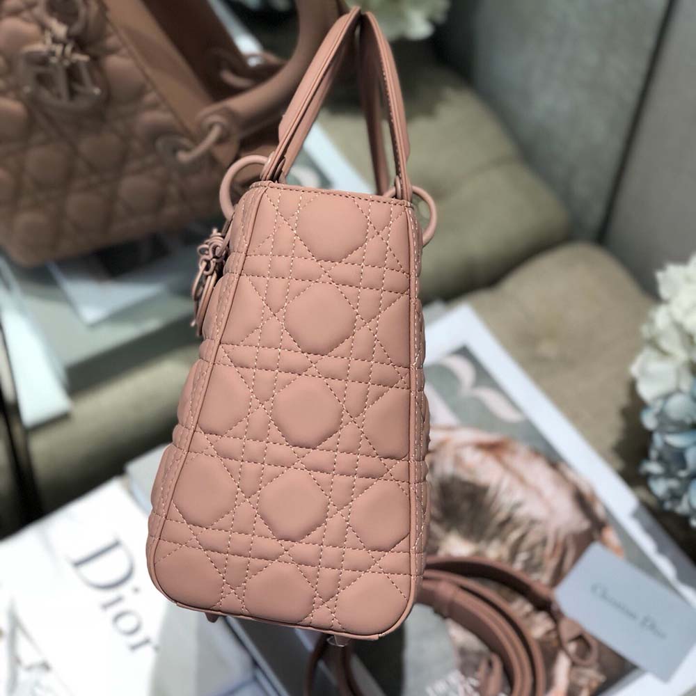 Replica Dior Aaa-Medium Lady Dr Bag Black/Pink/Grey