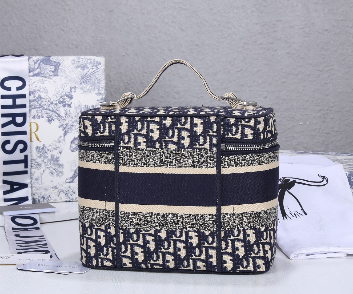 Replica Dior Travel Vanity Case Navy/Gray