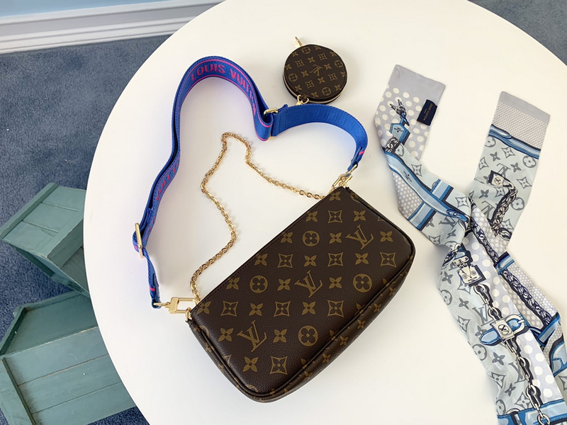 Replica Louis Vuitton Multi Pochette Accessoires-M44813 Green/Pink/Blue