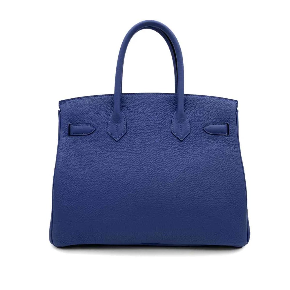 Hermes Birkin 30 Togo Blue Electric D Engraved Handbag
