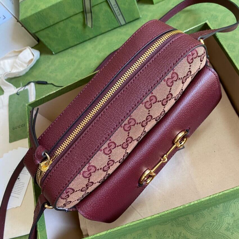 Replica Gucci Horsebit 1955 Small Bag In Burgundy 645454