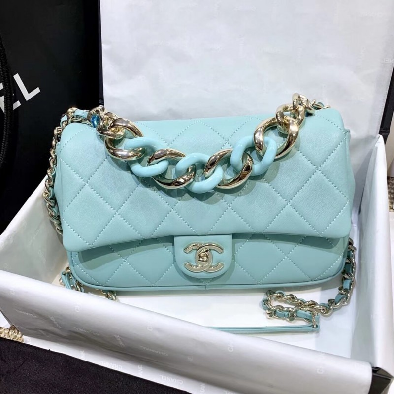 Replica Chanel Flap Bag With Large Bi-Color Chain As1353