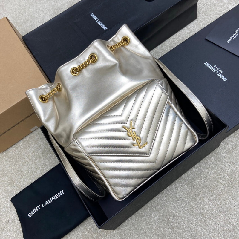 Replica Ysl Saint Laurent Joe Backpack 672609 In Champagne Gold Lambskin