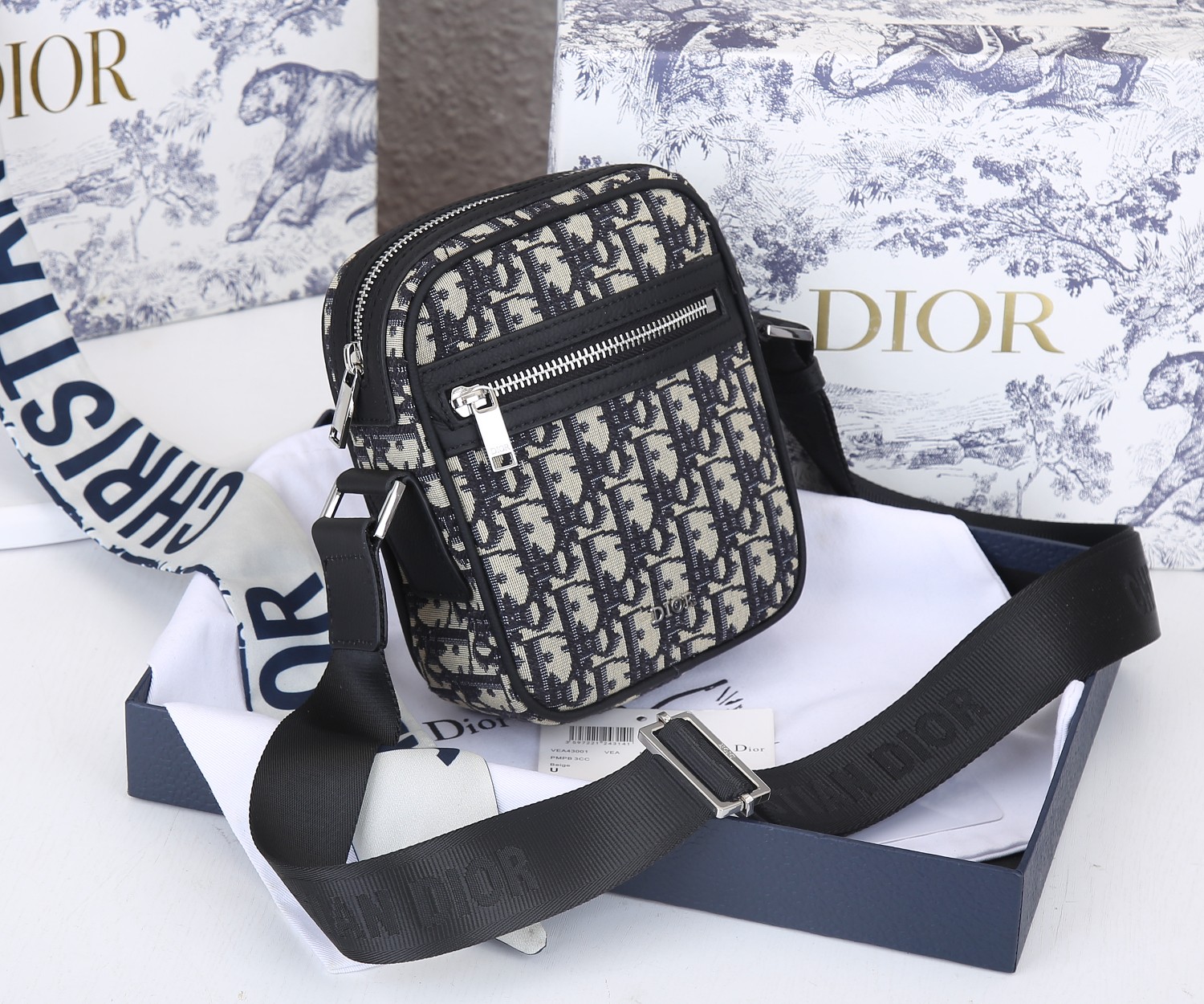 Replica Dior Messenger Pouch Black/Beige