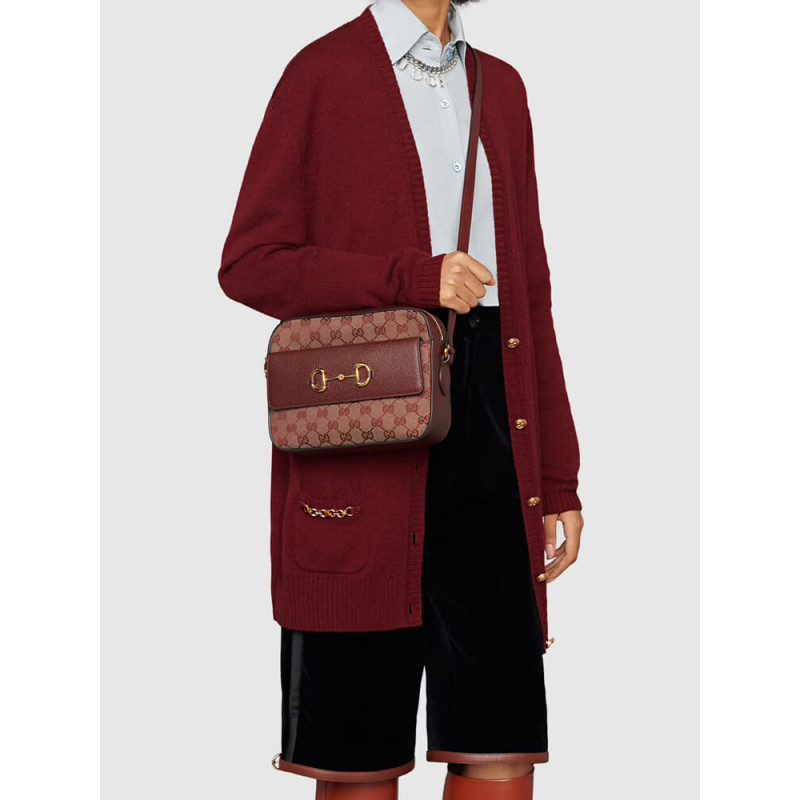 Replica Gucci Horsebit 1955 Small Bag In Burgundy 645454