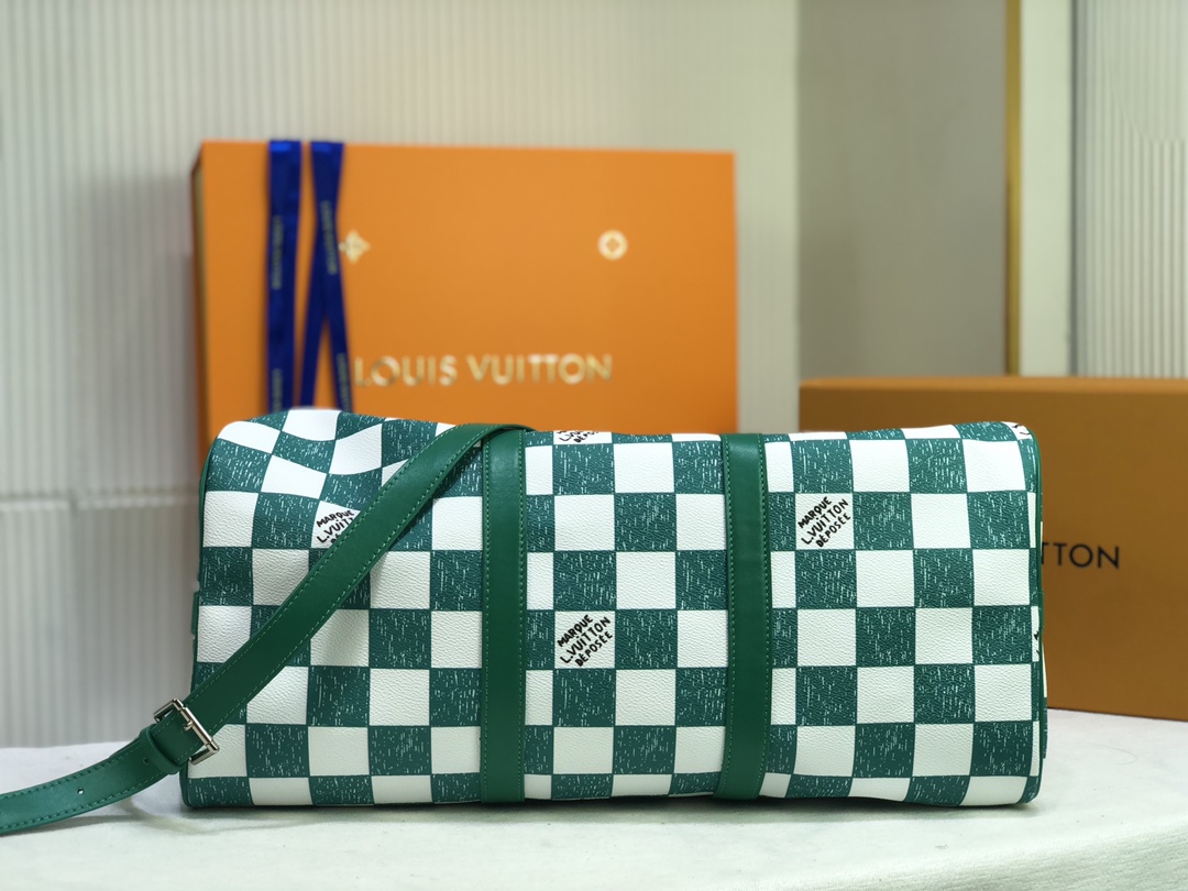 Replica Louis Vuitton Keepall Bandouliere 45 Green/Black