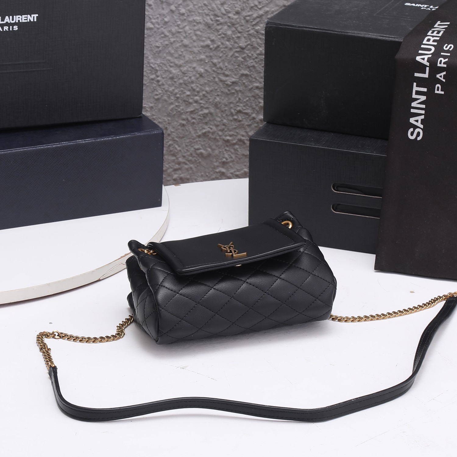 Replica Ysl Mini Nolita Bag In Lambskin- Black/White