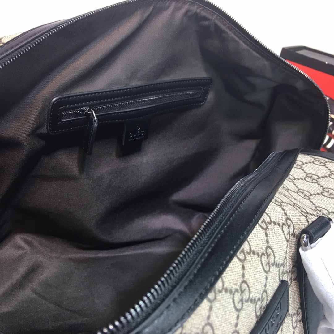 Replica Gucci Double G Black Carry-On Duffle 474131 Black/Grey