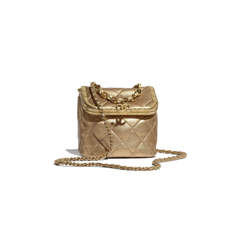 Replica Chanel Small Lambskin Kiss-Lock Bag As1885