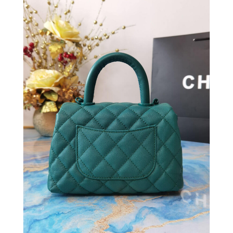 Replica Chanel Mini Coco Handle Ultra Matte Bag In Grained Calfskin As2215