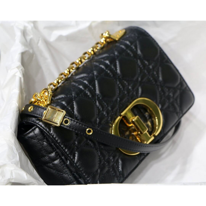 Replica Dior Small Caro Bag In Supple Cannage Calfskin M9241