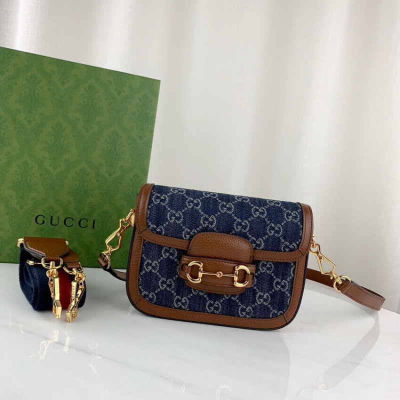 Replica Gucci Horsebit 1955 Denim Mini Bag 658574