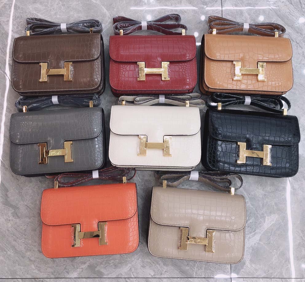 Replica Hermes Constance Crocodile Leather Pattern Cross Body Bag